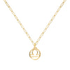 Flat Libra Pendant with Adelaide Mini Chain in 14k Gold