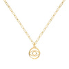 Evil Eye Pendant with Adelaide Mini Chain in 14k Gold