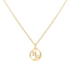 Flat Capricorn Pendant with Classic Chain in 14k Gold