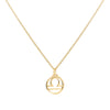 Flat Libra Pendant with Classic Chain in 14k Gold