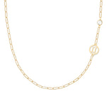Gemini & Birthstone Necklace on Adelaide Mini in 14k Gold