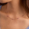 Bayberry 11 Pink Sapphire Necklace in 14k Gold (October)