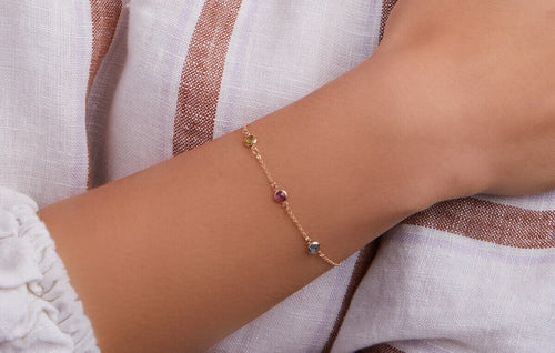 Petite 3 Birthstone Bracelet