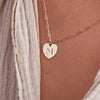 Engravable Flat Heart Pendant with Adelaide Mini Chain in 14k Gold