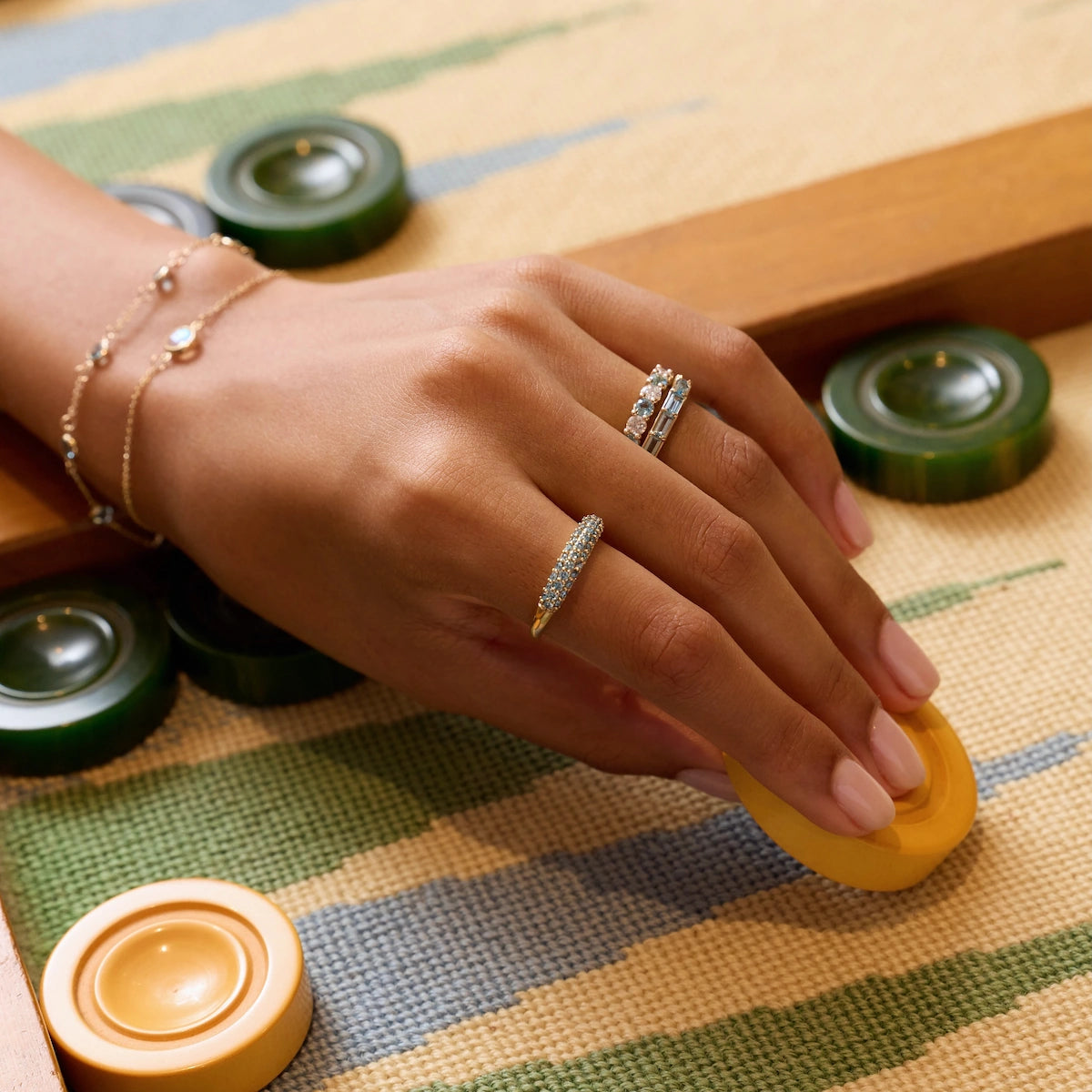 Grand 1 Moonstone Bracelet in 14k Gold (June)