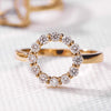 Personalized Rosecliff Small Circle White Topaz Ring in 14k gold featuring a sparkly open circle with genuine White topaz in single stone patterns