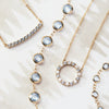 Rosecliff Circle Diamond & Aquamarine Necklace in 14k Gold (March)