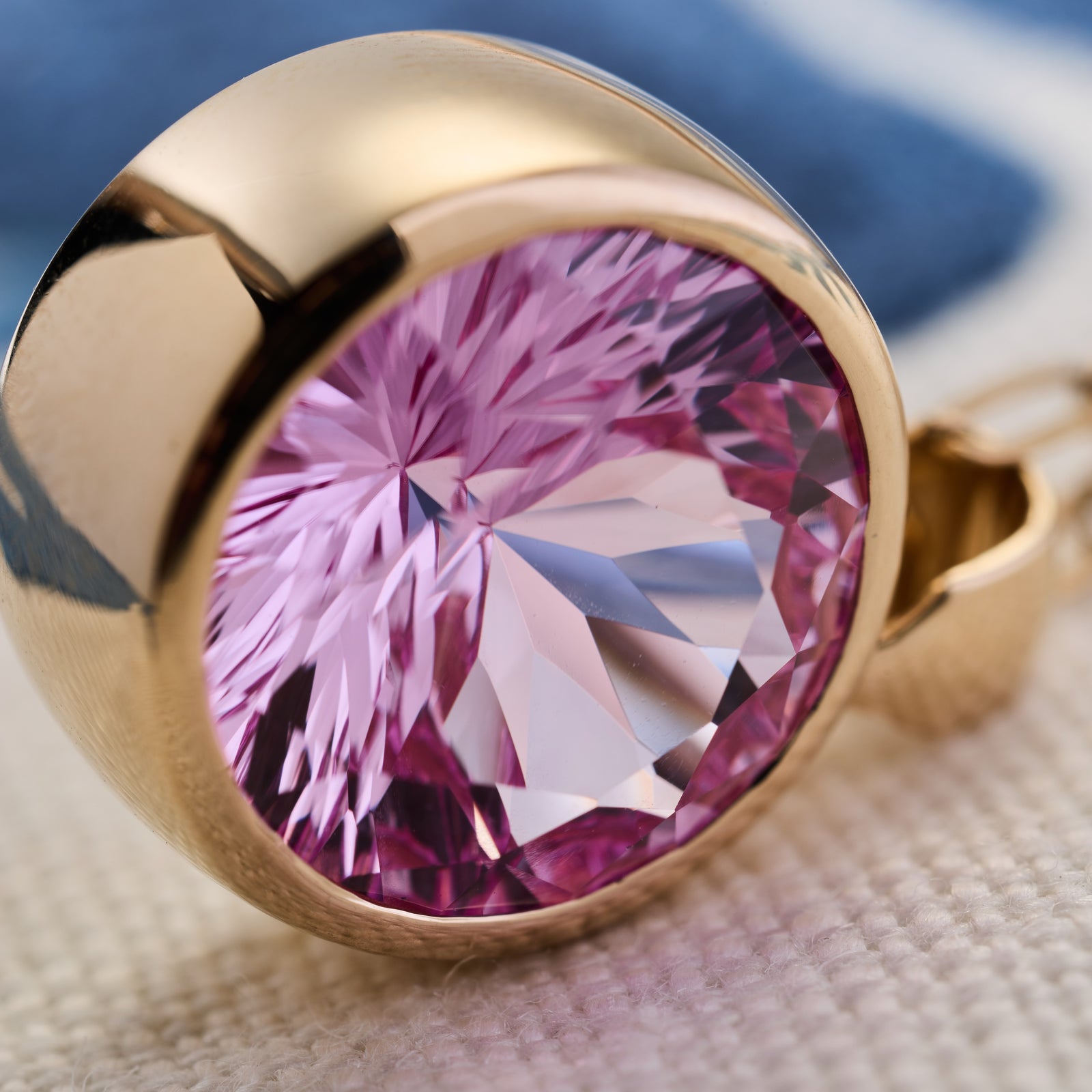 Jamestown Pink Sapphire Pendant in 14k Gold (October)