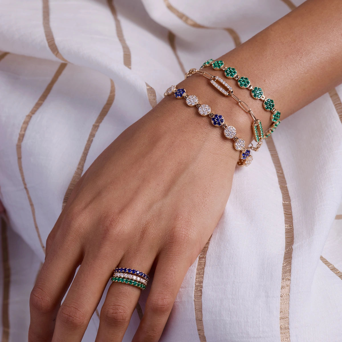 Rosecliff Sapphire Stackable Ring in 14k Gold (September)