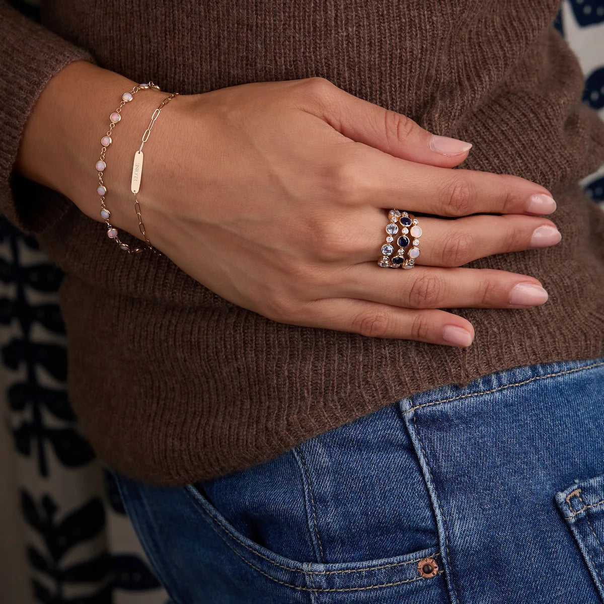 1 Petite Nameplate Bracelet on Adelaide Mini in 14k Gold