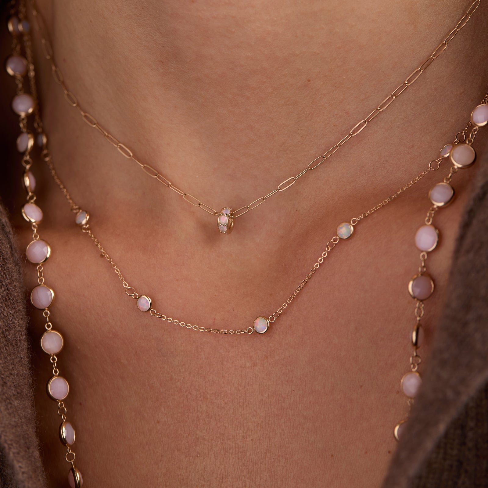 Rosecliff Opal Bead in 14k Gold (October)