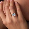 Warren Horizontal Nantucket Blue Topaz Ring in 14k Gold (December)