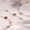 1 Grand & 4 Petite Birthstone Necklace in 14k Gold