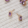 Providence Amethyst Stud Earrings in 14k Gold (February)