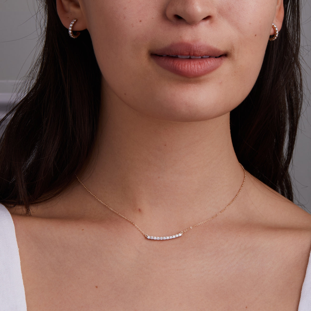 Rosecliff Diamond Bar Necklace in 14k Gold April