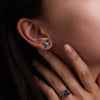 Greenwich 4 Birthstone & Diamond Earrings in 14k Gold