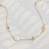 Personalized 2 Letter & 2 Petite Birthstone Bracelet in 14k Gold