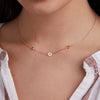 1 Letter & 2 Petite Birthstone Necklace in 14k Gold