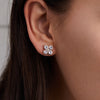 Personalized Greenwich 4 Birthstone & Diamond Earrings in 14k Gold