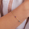 Petite 3 Birthstone Bracelet in 14k Gold