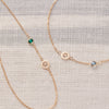 Personalized Paw & Classic Birthstone Necklace in 14k Gold (Asymmetrical)