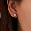 Grand Pink Opal Stud Earrings in 14k Gold (October)