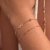 Infinity & Petite 2 Birthstone Bracelet in 14k Gold