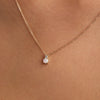 Greenwich Solitaire Birthstone & Diamond Necklace in 14k Gold