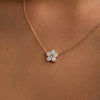 Greenwich Flower Opal & Diamond Necklace in 14k Gold (October)