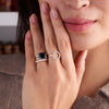 Warren Horizontal Atlantic Blue Topaz Ring in 14k Gold (December)