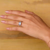 Warren Horizontal Aquamarine Ring with Diamonds in 14k Gold (March)