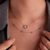 Rosecliff Small Circle Nantucket Blue Topaz Necklace in 14k Gold (December)