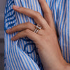 Warren Vertical White Topaz Ring with Diamonds in 14k Gold (April)