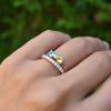 Personalized Greenwich 2 Birthstone & Diamond Ring in 14k Gold