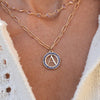 Letter & Birthstone Pendant in 14k Gold