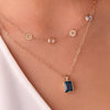 2 Letter & 2 Grand Birthstone Adelaide Mini Necklace in 14k Gold