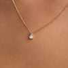 Greenwich Solitaire Opal & Diamond Necklace and Earrings Set in 14k Gold (October)