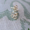 A pair of Clover Stud Earrings in 14k yellow gold bringing good luck, featuring 9.1mm cutout clover.