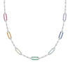 Rainbow Adelaide Pavé Necklace in 14k Gold