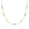 Rainbow Adelaide Pavé Necklace in 14k Gold