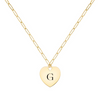 Engravable Flat Heart Pendant with Adelaide Mini Chain in 14k Gold
