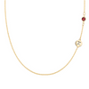 Personalized 1 Letter & 1 Classic Garnet Necklace in 14k Gold (January)