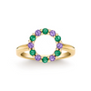 Personalized Rosecliff Small Circle Birthstone Ring in 14k Gold