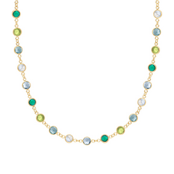 Personalized Newport Birthstone Necklace in 14k Gold