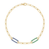 Personalized Adelaide 2 Pavé Birthstone Link Bracelet in 14k Gold