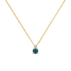 Personalized Greenwich Solitaire Birthstone & Diamond Necklace in 14k Gold