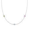 Personalized Classic 3 Birthstone Necklace in 14k Gold