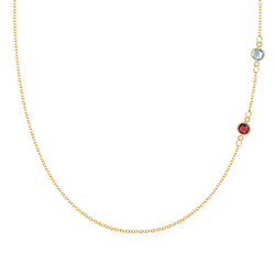 Personalized Classic 2 Birthstone Necklace in 14k Gold
