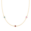 Personalized Classic 3 Birthstone Necklace in 14k Gold
