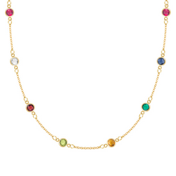 Personalized Classic 8 Birthstone Necklace in 14k Gold